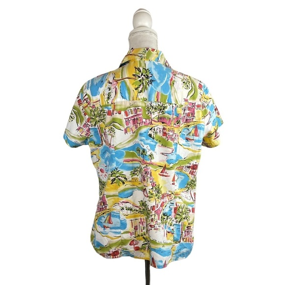 Vintage Karen Scott Sport 80s 90s Hawaiian Button Down Shirt Resort Tropical - Picture 5 of 7